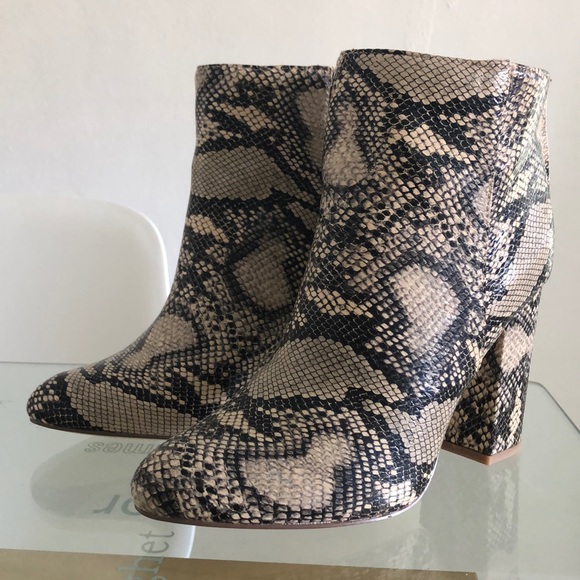 justfab snakeskin booties